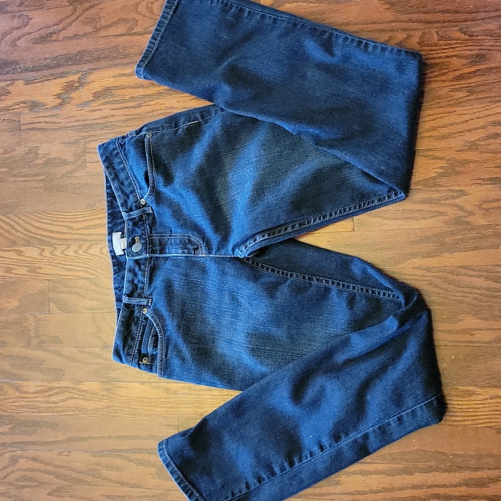 J. JILL slim leg stretch dark wash classic 5 pocket denim blue jeans size 2 EUC…